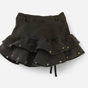 Social collision Gothic Grunge Black Grey Denim micro mini skirt sukapan bratz preppy dark academia white stars studded ribbon tie Measurement in pics thumbnail 5