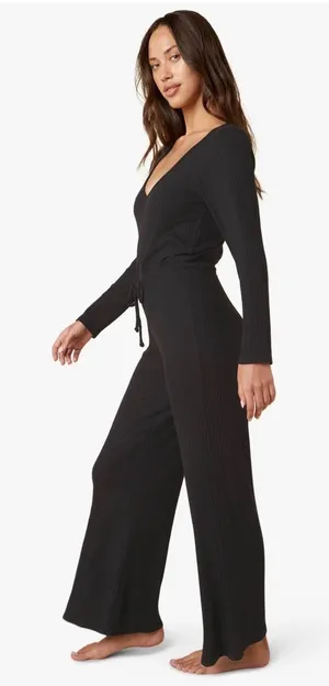 Beyond Yoga So Chic Jumpsuit Black Sz‎ M thumbnail 1