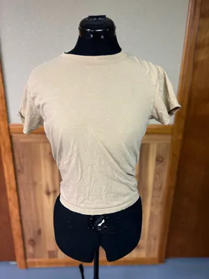 Hanes Beige short sleeve Basic tee thumbnail 2