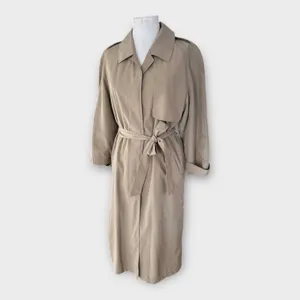 Brooks Brothers Belted Trench Coat Water Repellent Wool Lining Women's 8 Minimal thumbnail 2