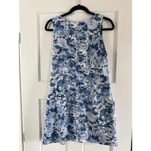 Abercrombie & Fitch Blue Floral Linen Blend Square Neck Mini Dress Size S thumbnail 3
