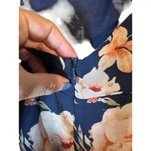 Lulus Navy Blue Pink Floral Asymmetrical High Low Dress Woman Sz XS thumbnail 10