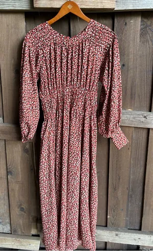 Bb Dakota Burnt Orange Speckled Boho Fall Maxi Dress thumbnail 1