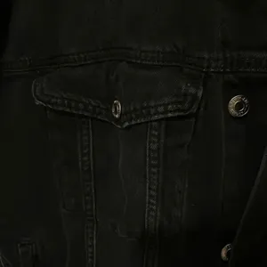 H&M divided denim Black Button Closure Jean Jacket Medium oversized #500 thumbnail 3
