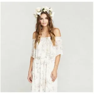 NWT SHOW ME YOUR MUMU Floral Maxi Dress SMALL Hacienda in Ivory Crisp thumbnail 6