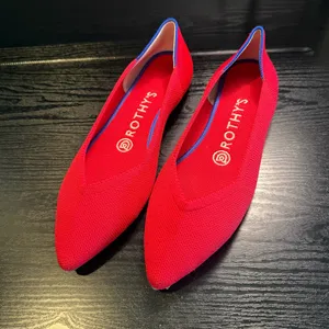 Rothy’s The Point Vibrant Red Pointed Toe Shoes Flats 8 Retired EUC thumbnail 2