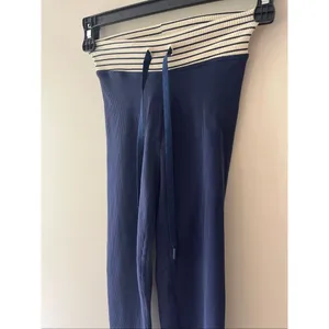 OFFLINE by Aerie Navy Ribbed High Waisted Leggings XS Striped Waistband thumbnail 3