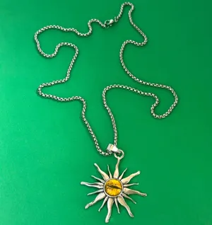 Sun Pendant Necklace for Men Women Streetwear Hip Hop Unisex Necklace thumbnail 4
