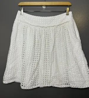 Ann Taylor Skirt Womens 4 White Eyelet Lace A-Line Lined Short Summer Casual thumbnail 1