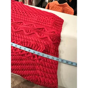 Aran Craft Ireland Red 100% Wool Made in Ireland Cardigan Sweater Size Large thumbnail 9
