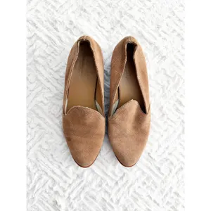 Soludos Sophia Block Heel Loafers Tan Suede Slip On Office Minimalist Chic thumbnail 4