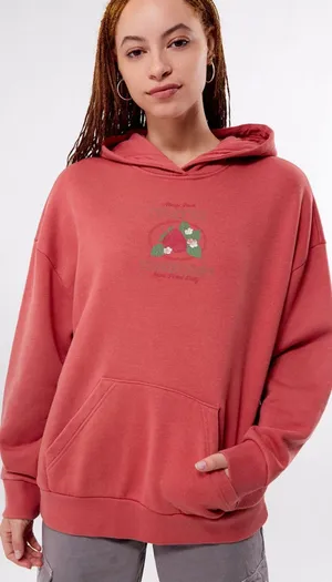 PacSun Delicious Strawberries Hoodie Size‎ Large thumbnail 1