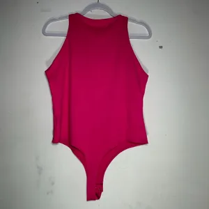 REORIA Women Hot Pink High Neck Racerback Sleeveless Thong Bodysuit XL‎ 8638 thumbnail 2