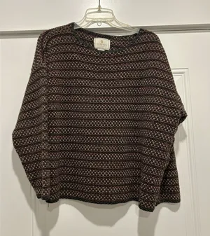Vintage Express Tricot Sweater Womens large Striped Knit Pullover Made USA 90s thumbnail 1
