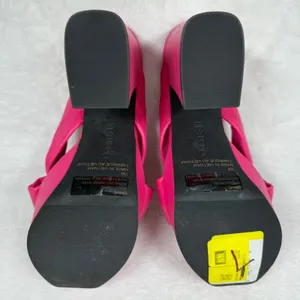 Open Edit Pink Knot Platform Mules Square Toe Block Heel‎ Sandals Womens 7 thumbnail 13