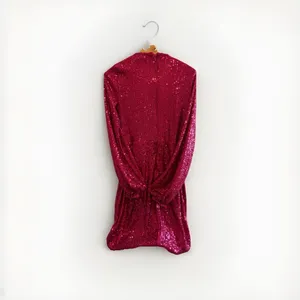 NWT - The Drop Women's Pink Helena Sequin Wrap Dress Pink Size‎ Small thumbnail 3