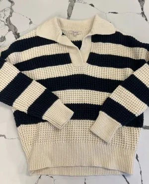 Madewell Waffle-Knit Henley Sweater Medium NWOT thumbnail 1