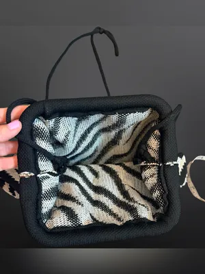 🦓 ZEBRA PRINT KNIT DUMPLING CLUTCH | 2 thumbnail 7