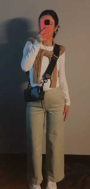 OAK+FORT Green Wide Leg Pants thumbnail 1