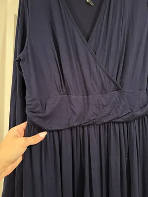 Long Sleeve Maternity Maxi Dress Blue Size XXL thumbnail 3