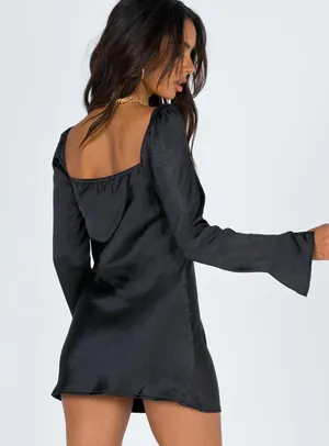 Princess Polly Star Mini Satin Long Sleeve Dress thumbnail 3