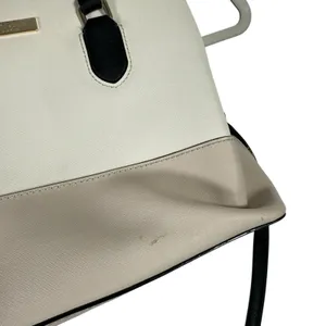 Kate Spade Evangelie‎ Satchel Crossbody Purse Cement White Black Preppy READ thumbnail 3