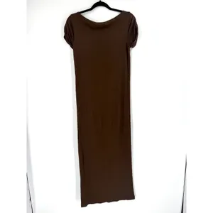 Ralph Lauren Maxi Dress Womens‎ XS Brown Modal Wool Cap Sleeve Minimalist thumbnail 3