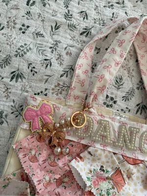 Handmade Bag With Handkerchief “Dance” Lover Tote Canvas Bag thumbnail 4