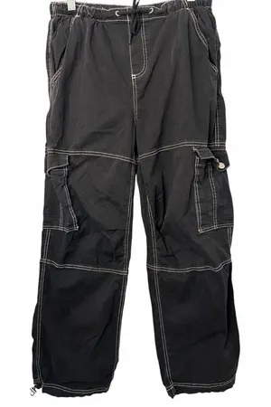 Garage Black Cargo Pants with White Stitching thumbnail 1