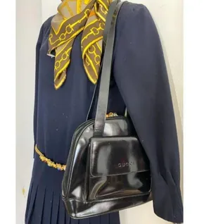 GUCCI Vintage Black Smooth Leather Shoulder Bag thumbnail 5