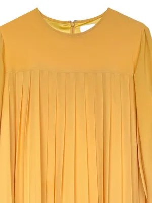 Rachel Parcell Yellow‎ Gold Pleated Long Sleeve Dress Sz M thumbnail 3