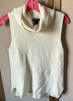 FINAL MARKDOWN White House Black Market Soft Cream cowl neck Sweater medium thumbnail 1