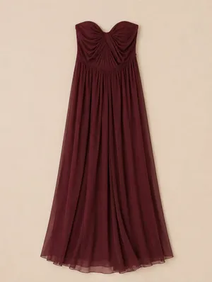 Bridesmaid Dress Cabernet Red Size 8 Multiway Formal Chiffon Gown Romantic Wine thumbnail 2