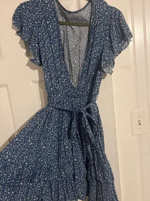 Wrap Dress Blue Size M thumbnail 1