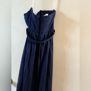 David’s Bridal Navy/Marine Maxi Brides Maid‎ Dress Size 0 thumbnail 5