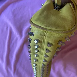 Tory Burch bag silver Studded green neonish leather with handle thumbnail 4