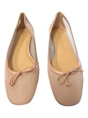 Stuart Weitzman Arabella Ballet Flats Rose Pink Mesh Leather Bow Slip-On NWT 9B thumbnail 7