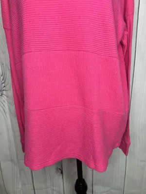 Staccato Pink Multi Directional Ribbed Long Sleeve Lightweight Sweater Sz L thumbnail 3