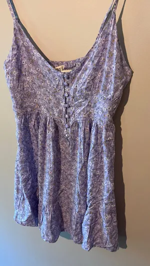 Aeropostale Floral Mini Dress Women's Medium Purple Button Down Cottagecore Soft thumbnail 3