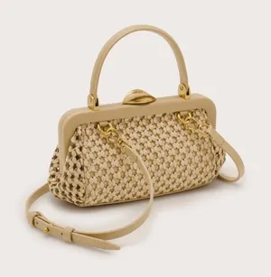 NEW Cult Gaia Zuma Woven Mini Crossbody Sand Tan thumbnail 1
