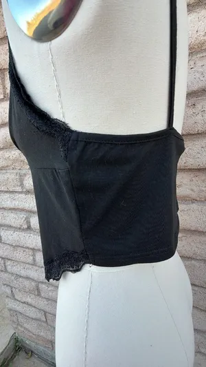 ✨ Shein Black Lace Trim Tank Top | Size L thumbnail 1