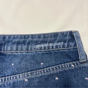 Current/Elliott Size 25 Cotton Blue Denim Studded Mini Skirt Distressed‎ thumbnail 9