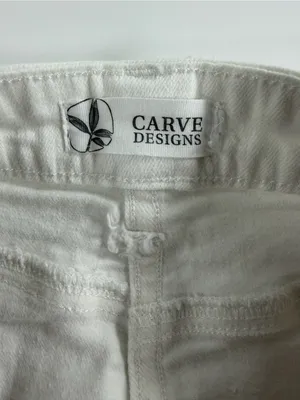 Carve‎ Designs coastal beach boho White Raw-Hem Y2K Denim Mini Skirt thumbnail 3
