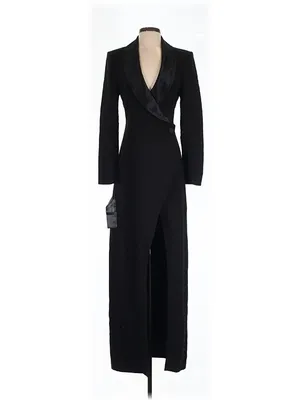NWT BCBG MaxAzria Luciano Tuxedo Gown in Black Coat Jacket Dress 4 $498 thumbnail 8