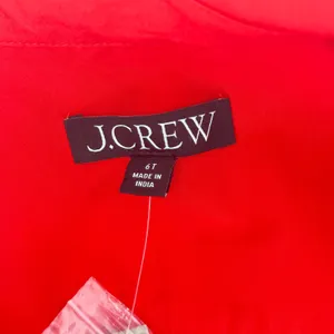 J.Crew Red Short Sleeve Cotton Button Down Utility Shirt Dress CT325 Size 6T NEW thumbnail 3