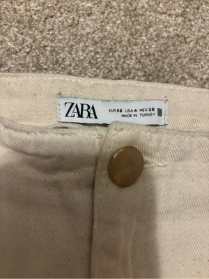 Zara Wide-Leg Cream Pants thumbnail 3