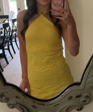 Yellow Halter Dress thumbnail 3