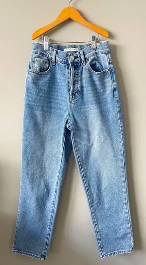 PacSun Medium Blue High Waisted Straight Leg Jeans thumbnail 1