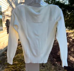 Women's White sweater for a casual, preppy look thumbnail 1