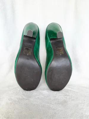 Miz Mooz Green Sunset Pumps Heels 6 Retro Round Toe Curved Heel Detailing thumbnail 10